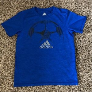 Adidas Boys’ Blue and Black Tee, size S (8)